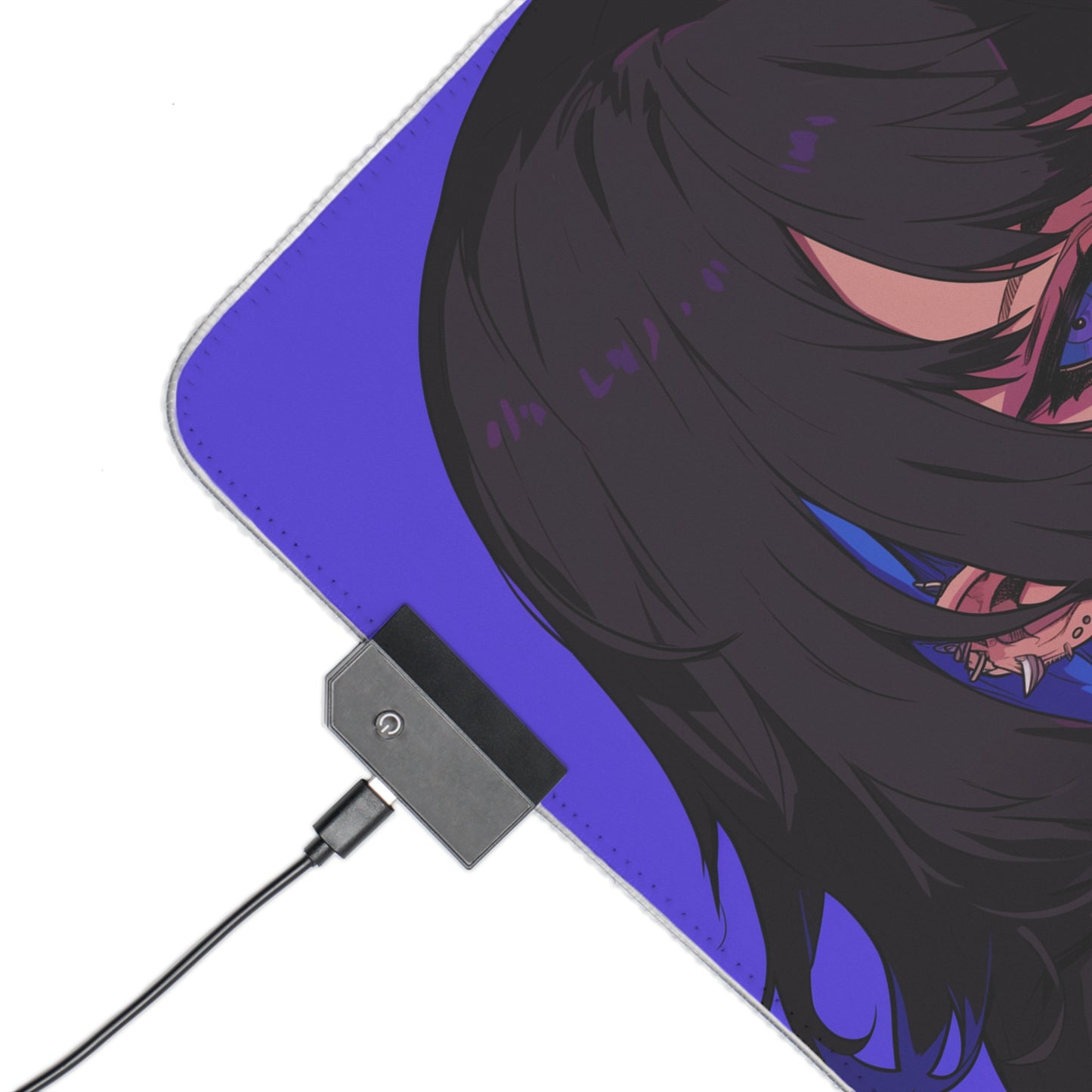 Blue Hair Goth Girl LED Gaming Mouse Pad